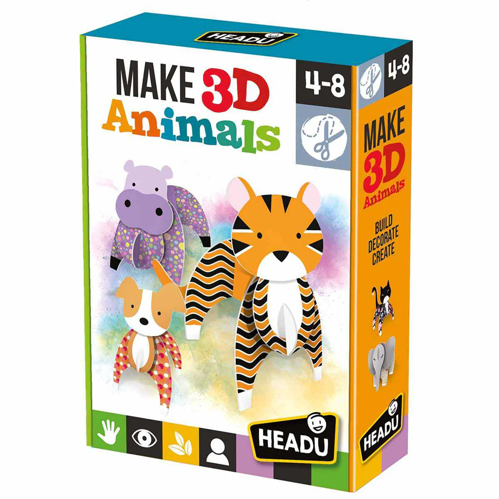 Headu Make 3D Animals Build/Decorate Kids Fun Interactive Learning Play Toy 4y+