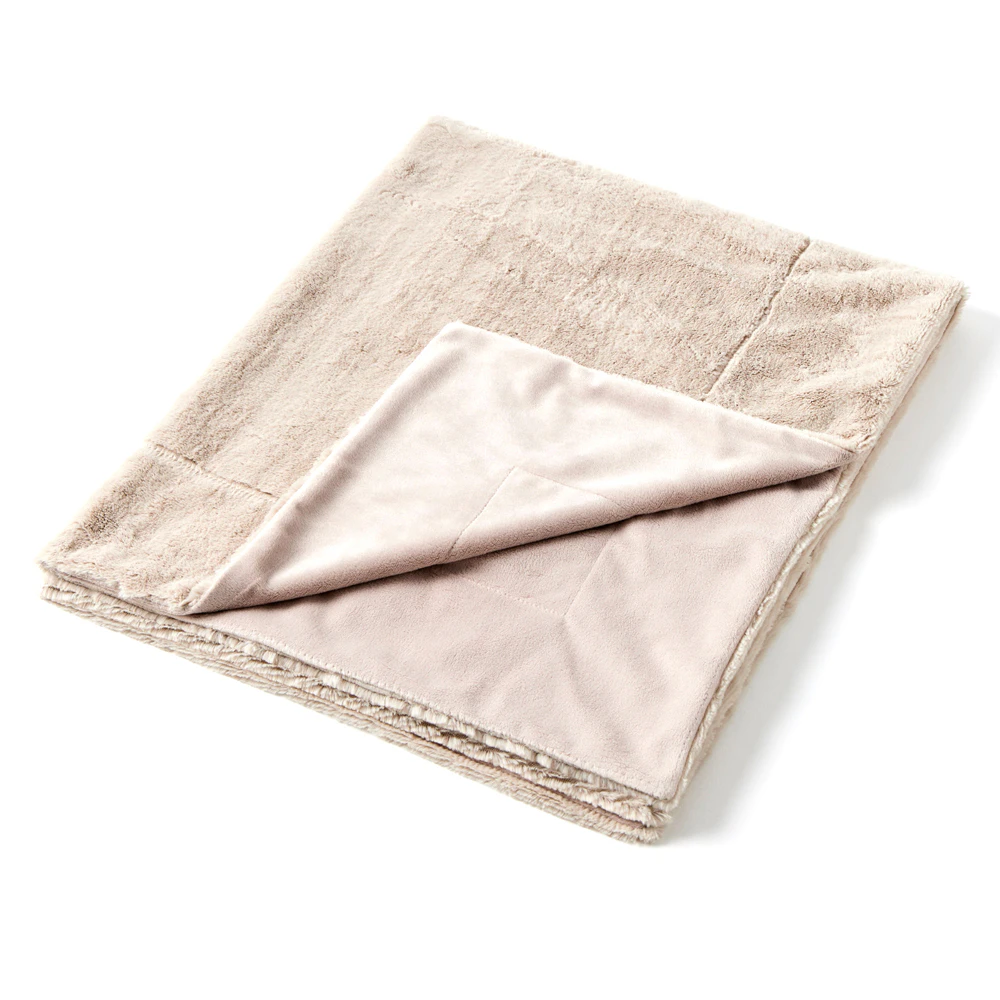 Jiggle & Giggle Polyester 100cm Inka Faux Fur Baby Blanket Muslin Beige 0m+