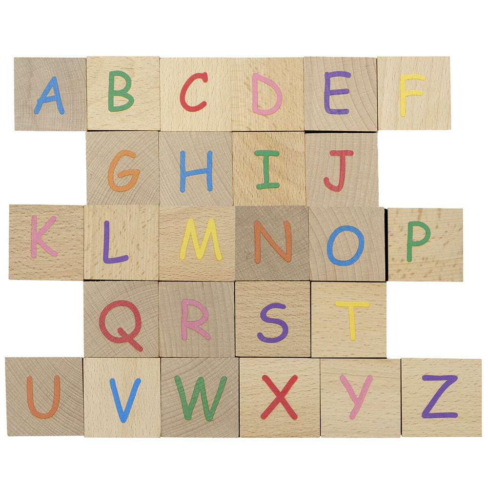 26pc Freckled Farm ABC Alphabet Blocks Kids Wooden Toy Fun Interactive Play 1+