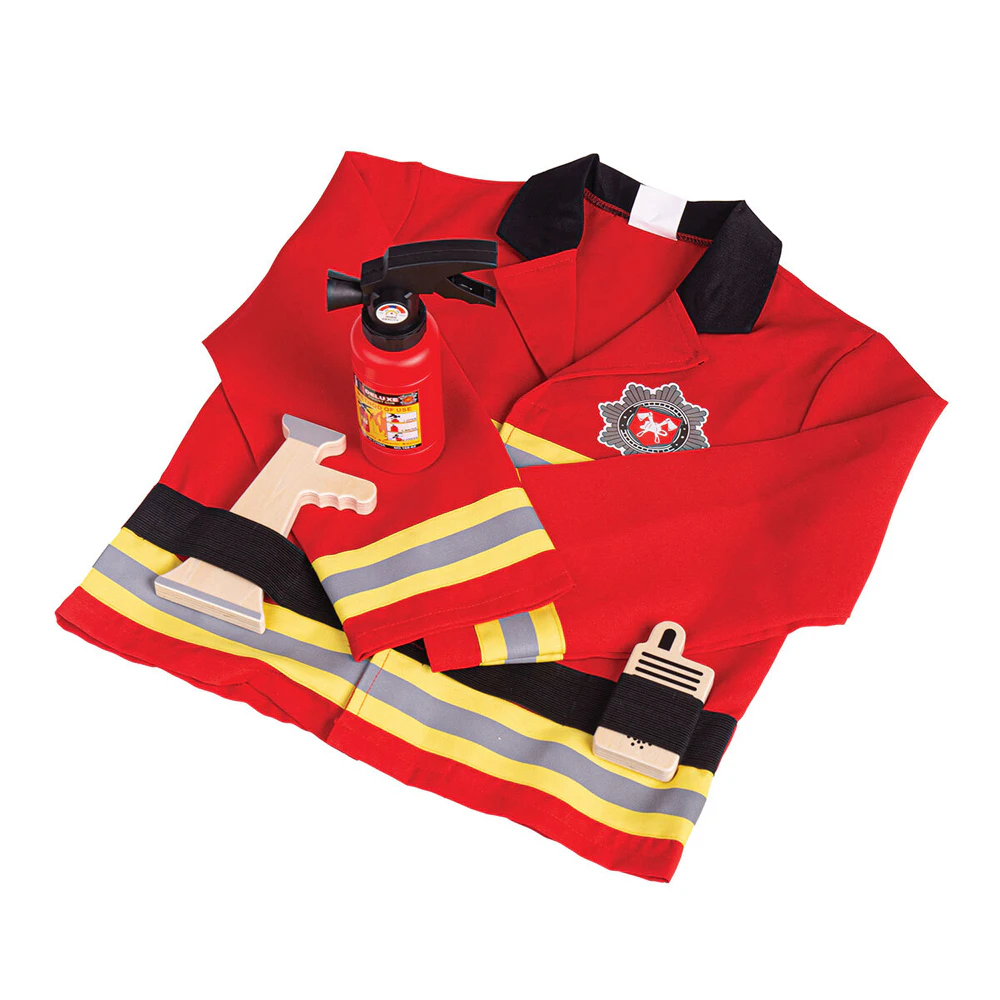 Bigjigs Toys Firefighter Jacket & Tools Dress Up Kids/Children Pretend Play 3-5y