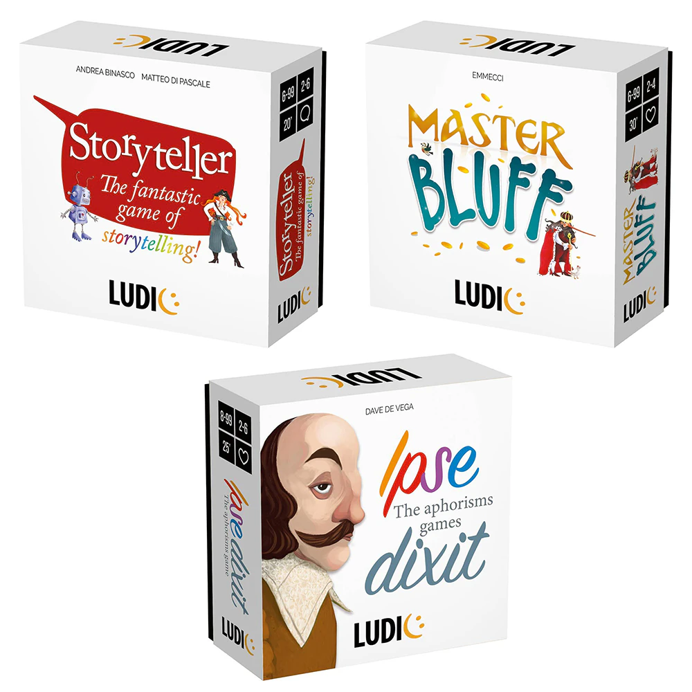 3PK Ludic Master Bluff/Ipse Dixit/Storyteller Card Deck Game Combo Set Kids 6-8y