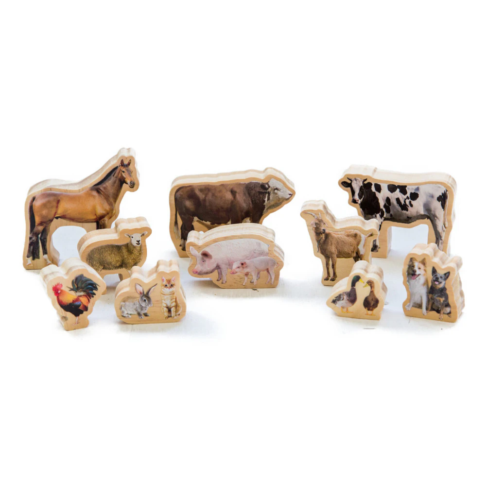 10pc Freckled Farm My Farm Animals Kids Wooden Toy Fun Educational Play 12m+