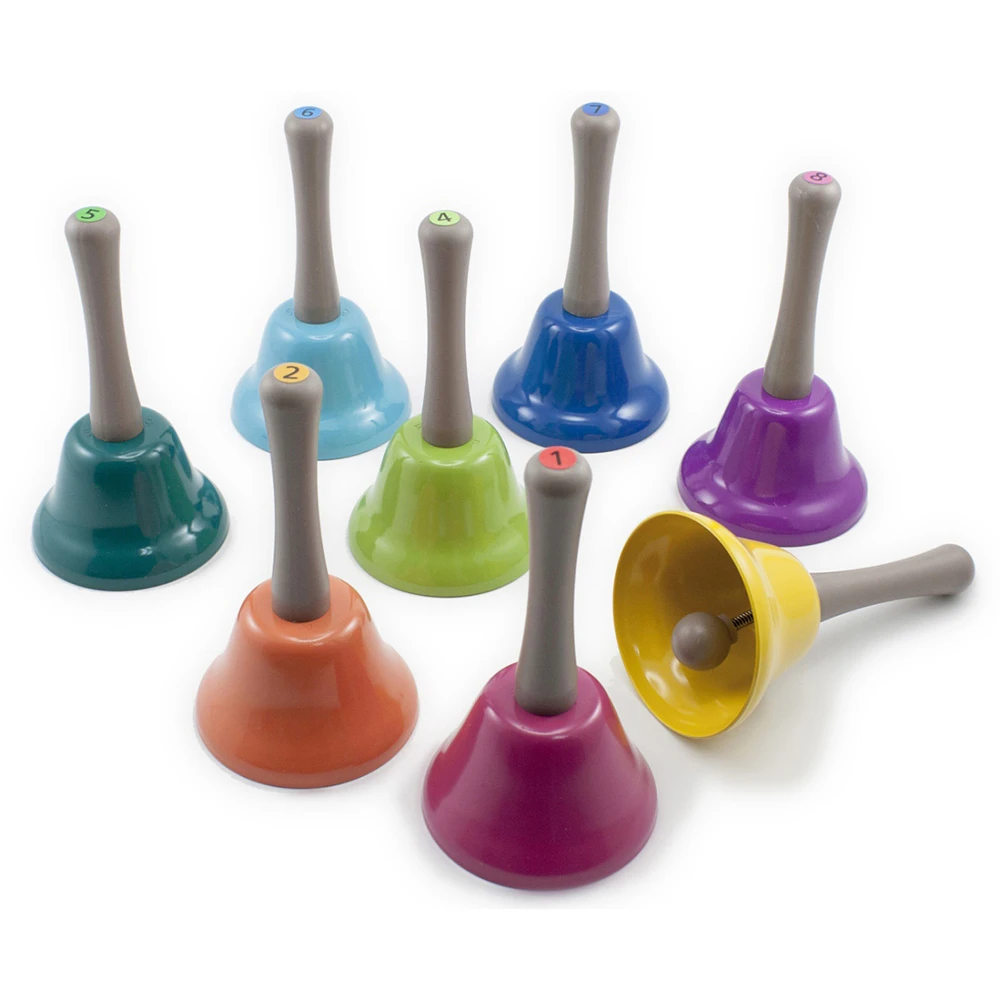 8pc Kidstart Rainbow 14cm Musical Hand Bells Kids Educational Play Toy Set 3+