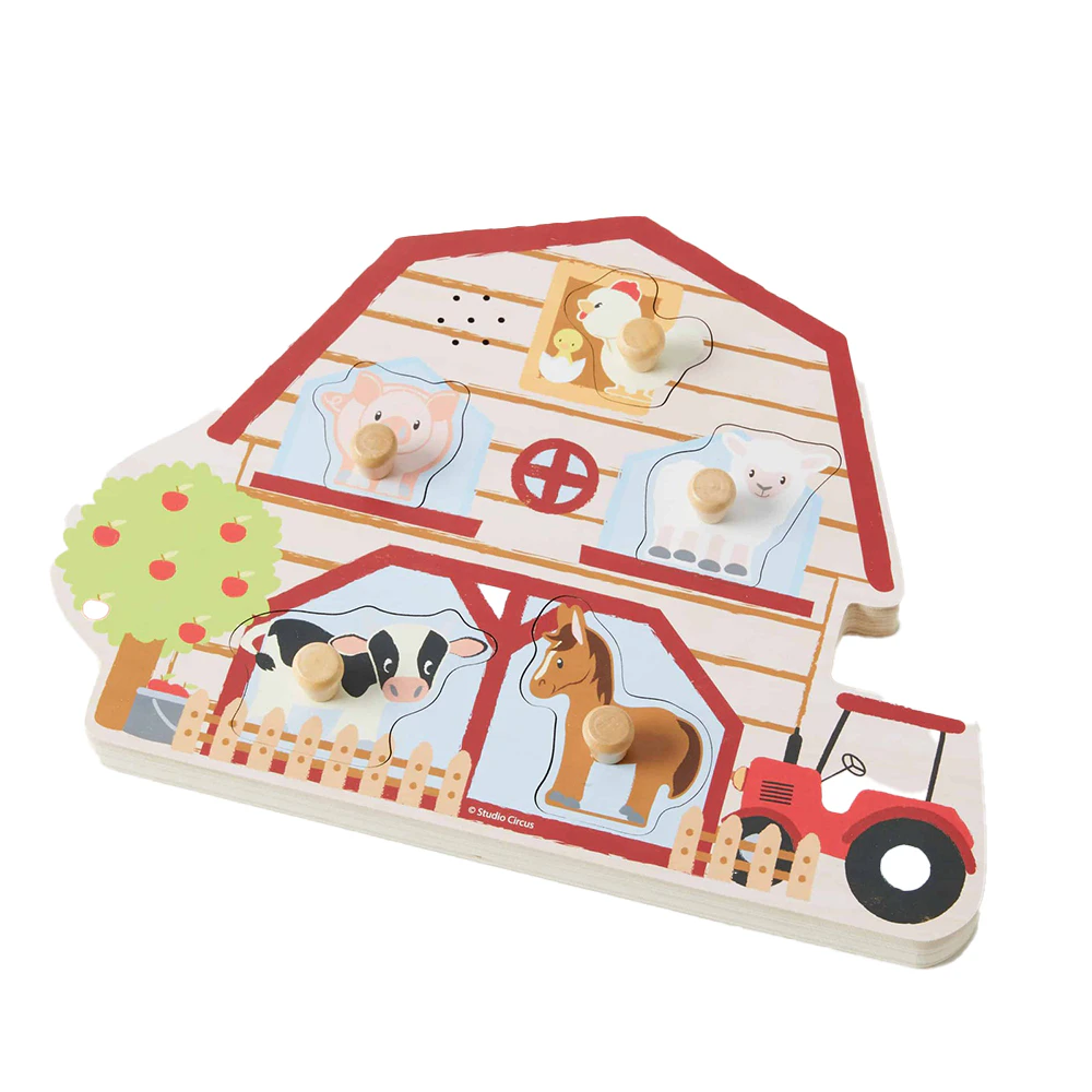 Studio Circus Farm House Sound Puzzle Interactive Children's Wood Toy 12m+