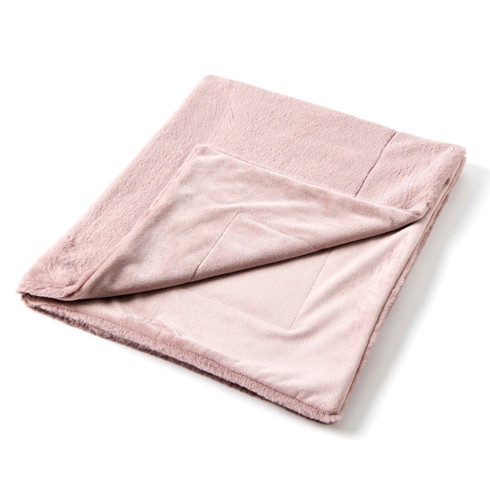 Jiggle & Giggle Polyester 100cm Inka Faux Fur Baby Blanket Muslin Mauve 0m+