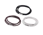 1Pc New Fashion Men Women Three Laps Pu Leather Bracelet Wristband Bangle Punk