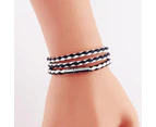 1Pc New Fashion Men Women Three Laps Pu Leather Bracelet Wristband Bangle Punk