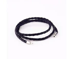 1Pc New Fashion Men Women Three Laps Pu Leather Bracelet Wristband Bangle Punk