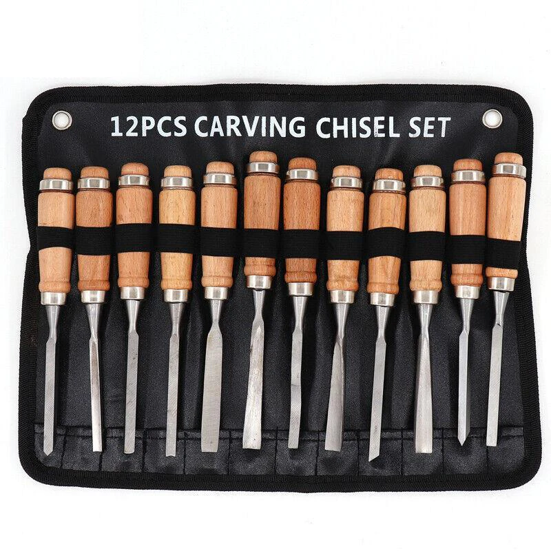 12 Wood Turning Lathe Chisel Woodworking Set