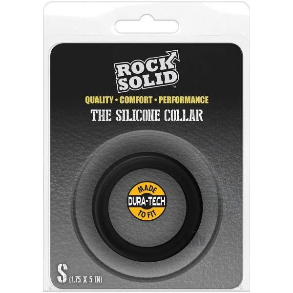 Rock Solid The Silicone Collar Sm Black Premium Soft Silicone Cock Ring For Enhanced Size And Thickness, Model Rs Sc Sm, Male, Ple