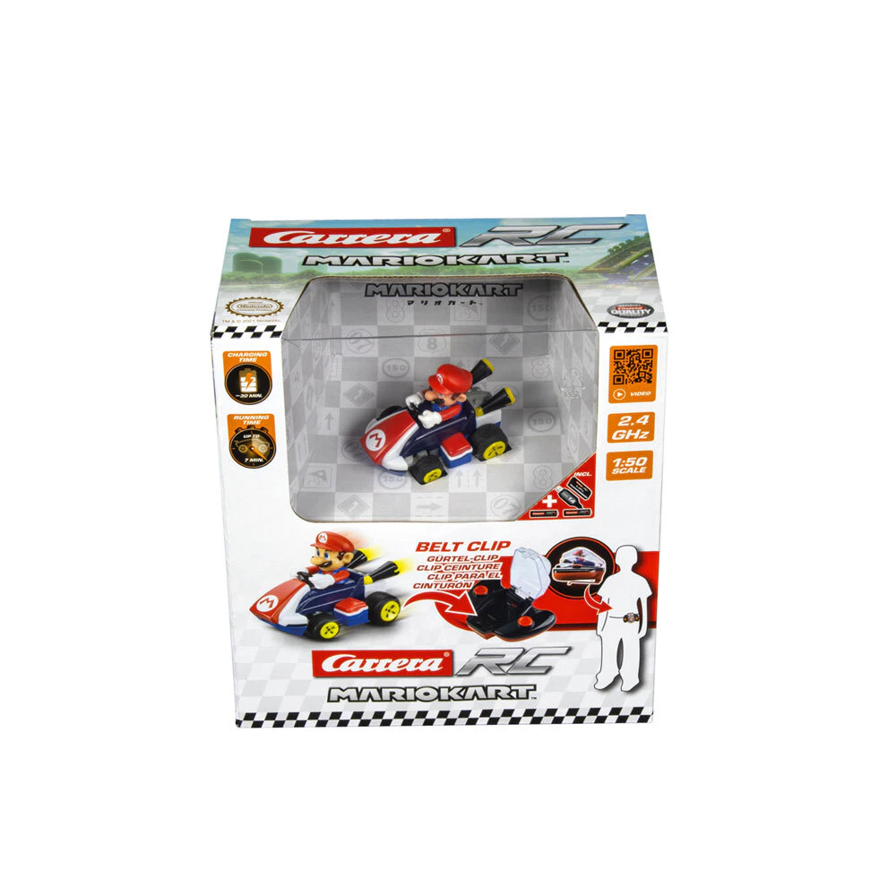 Carrera 1:50 Mini Rc Mario Kart Mario 2.4Ghz RC Radio Controlled Toy Car 3y+