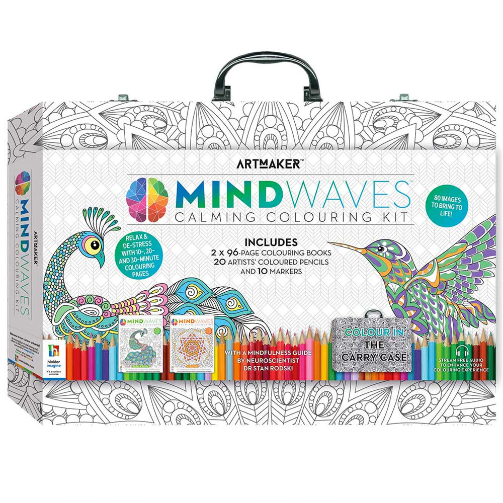 Art Maker Adult Mindwaves Ultimate Illustrated Colouring Carry Case Kit