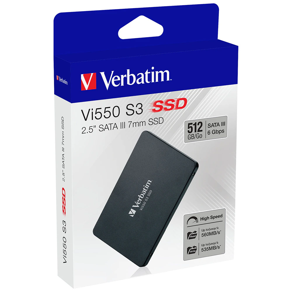 Verbatim 2.5" Internal SATA III SSD 512GB Solid State Drive For Laptop/Computer