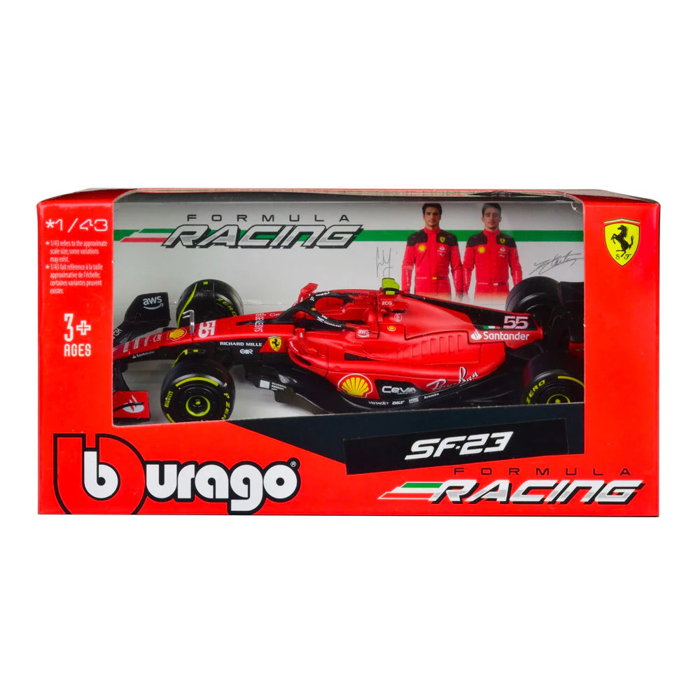 Bburago Ferrari Carlos Sainz #55 2023 Diecast Formula 1 Model Car 1:43 AY 3+