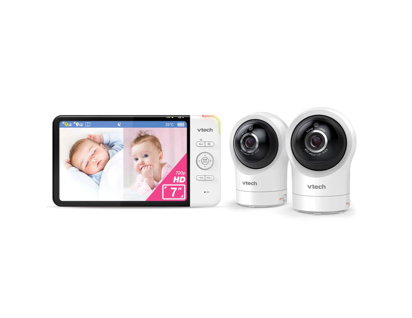 VTech 2-Camera 7 Inch HD Pan & Tilt Video Baby Monitor With Remote Access 720p