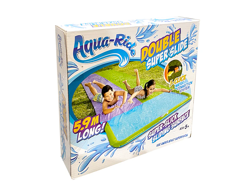 Aqua Ride 16ft Double Water Slide Fun Outdoor Play Activity Kids/Children 5y+