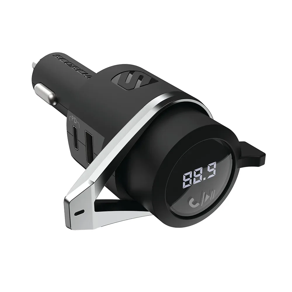 Scosche Wireless Hands Free FM Transmitter Car Kit w/USB-C/USB-A Ports/Bluetooth