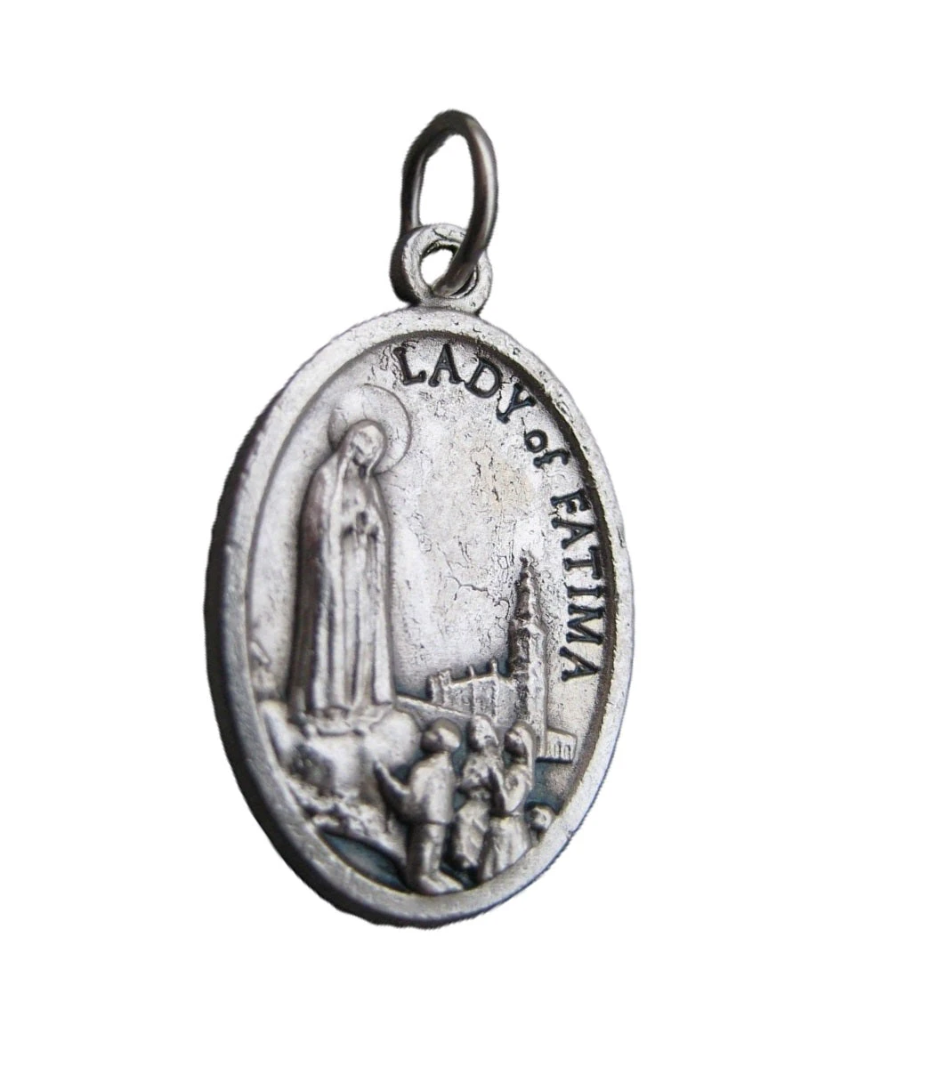 Saint Pendant Saints Religious Patron Charm Medal Necklace Italy Lady of Fatima