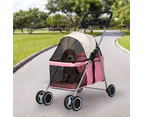 Pawz Pet Stroller Dog Cat Large Carrier Travel Pushchair Foldable Pram 4 Wheels