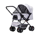 Pawz Pet Stroller Pram Dog Carrier Trailer Strollers 4 Wheels Foldable Large