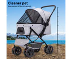 Pawz Pet Stroller Pram Dog Carrier Trailer Strollers 4 Wheels Foldable Large