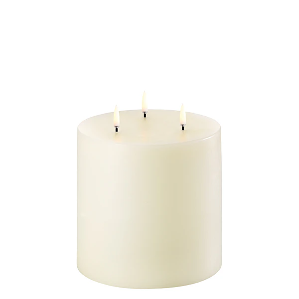 Uyuni Lighting Pillar Flameless Triple Wick Candle 15.2 x 15.2 cm - Classic Ivory IV-C15218