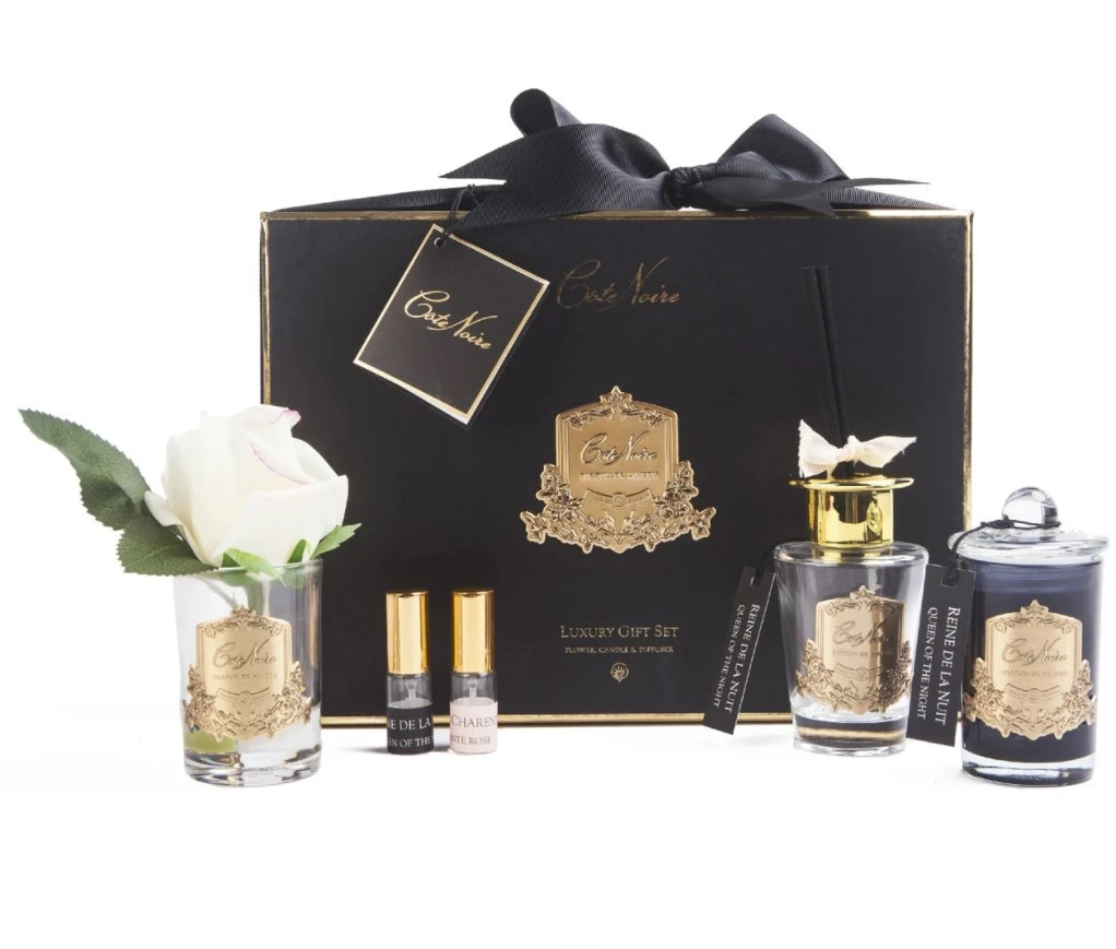 Cote Noire Gift Pack (Flower, Candle & Diffuser) - Reine De La Nuit GP03