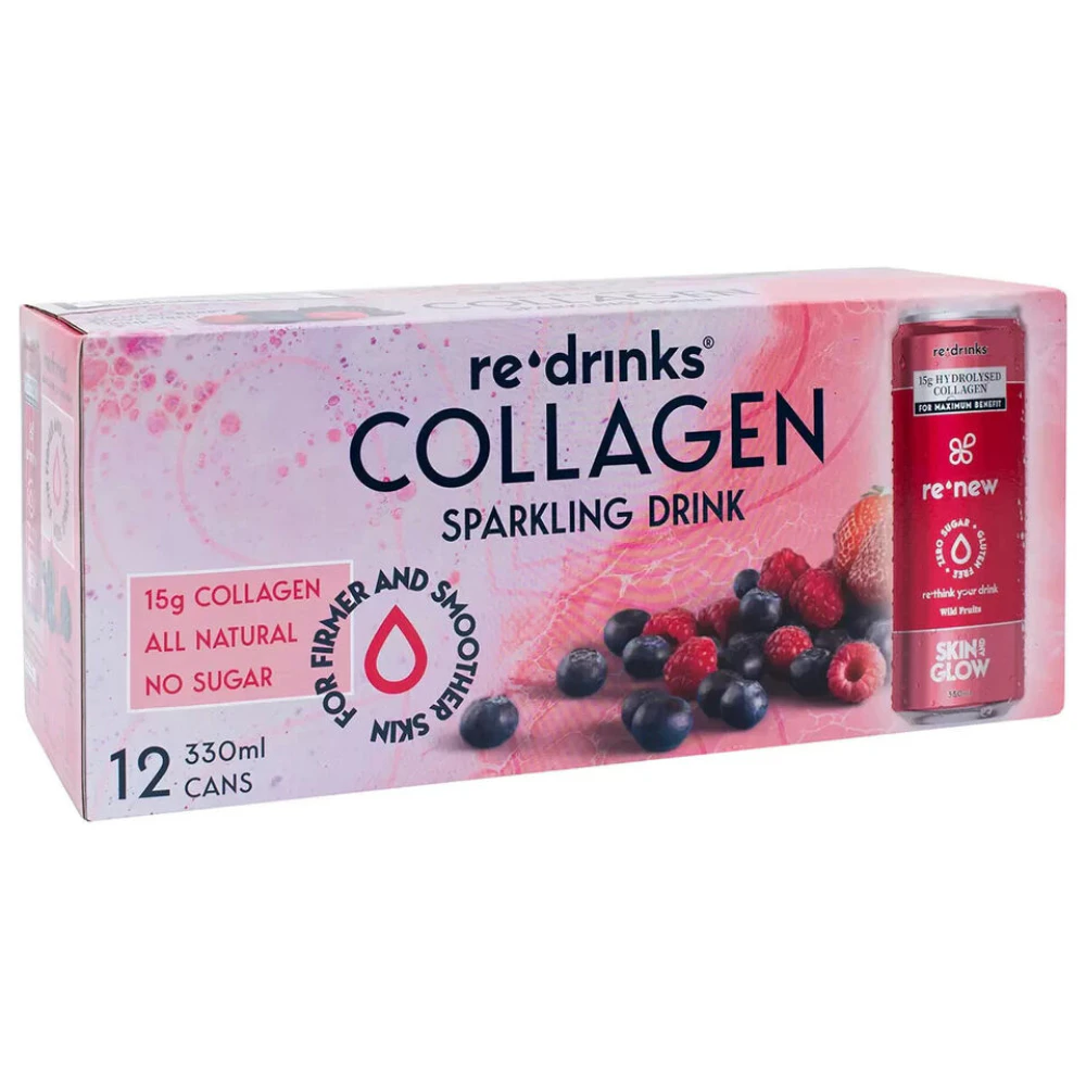 Sparkling Collagen Drinks 12X Sugar Free Cans Berry Flavoit 15g Collagen Gluten Free