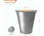 12 x GALVANISED METAL BUCKET w/ WOODEN HANDLE 12LT Fishing Camping Cleaning Home Bucket Indoor Outdoor Space Saving Wash Basin Fishing Pail