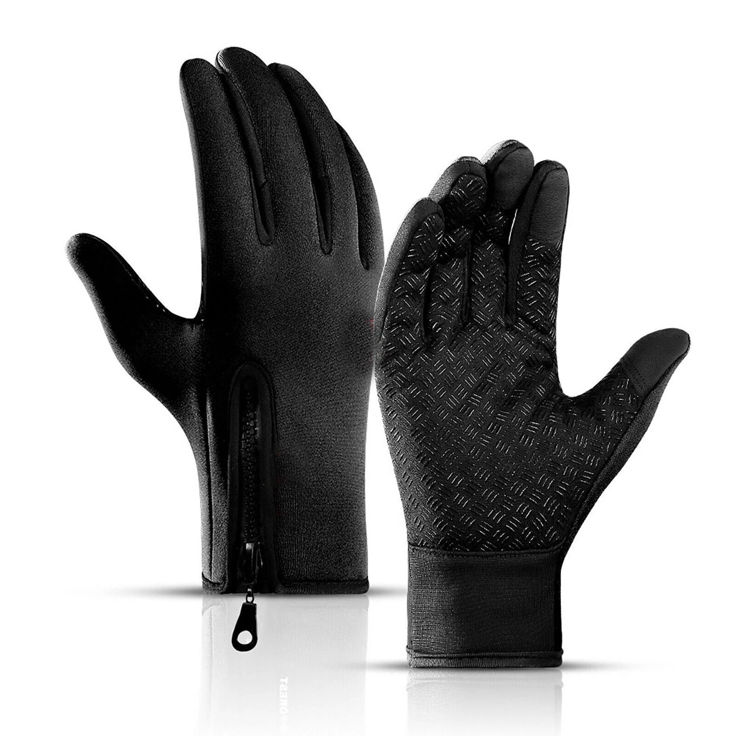 Touch Screen Snow Cycling Hand Gloves - Black