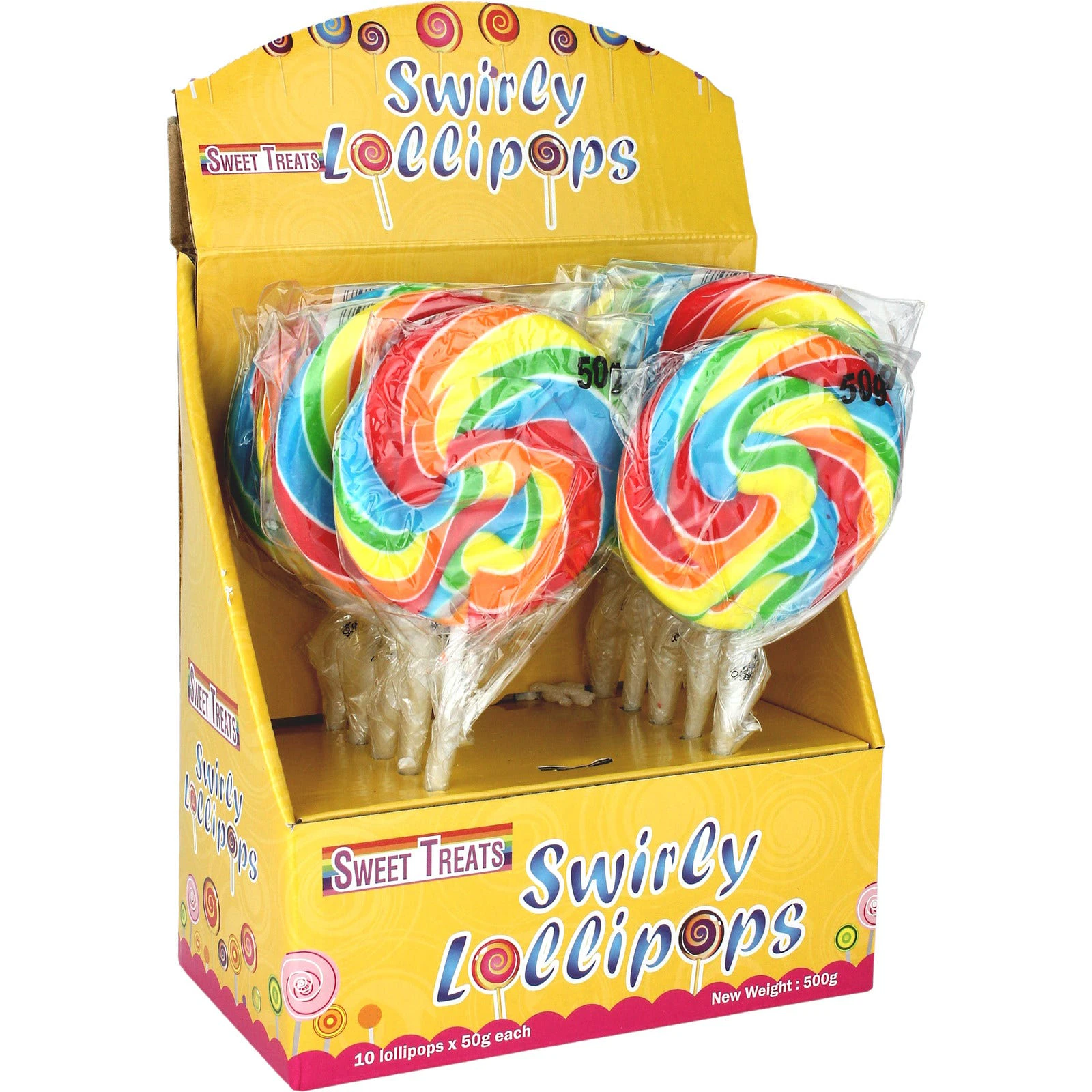 Rainbow Swirly Lollipops (Pack of 10)