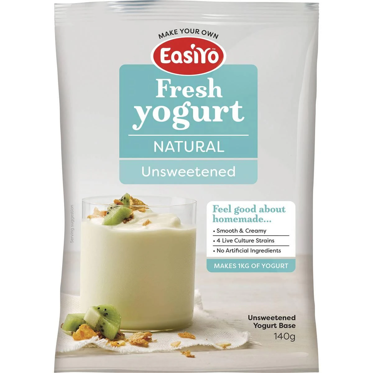 Easiyo Make Your Own Fresh Natural Yogurt Unsweetened Sachet 140g