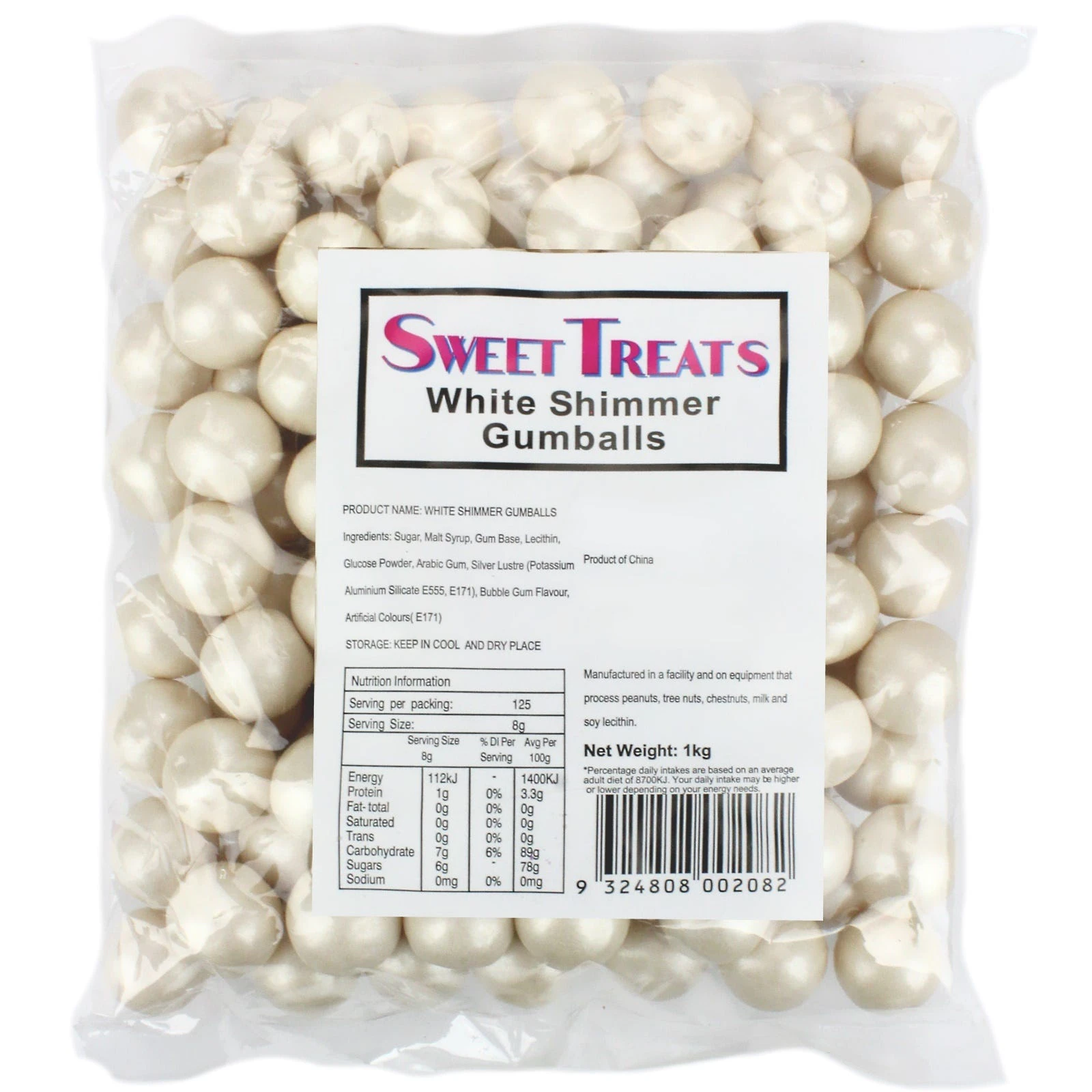 White Shimmer Gumballs (1kg)