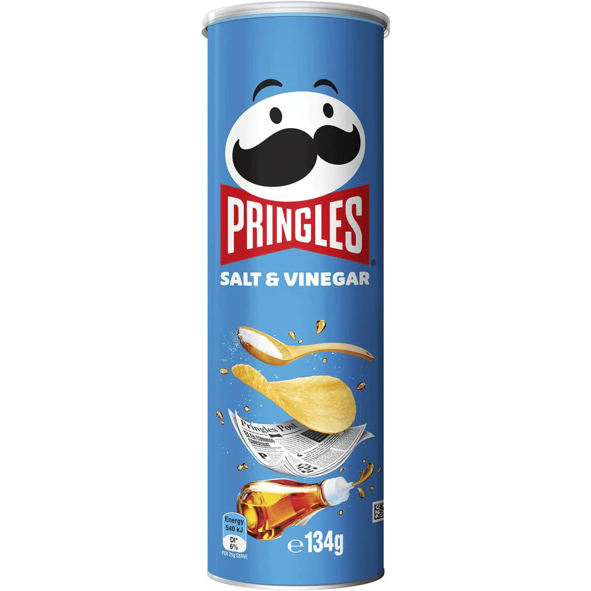 Pringles Salt and Vinegar Potato Chips Can 134g