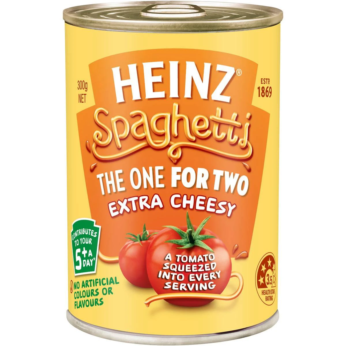 Heinz Spaghetti Extra Cheesy and Tomato Sauce Can 300g