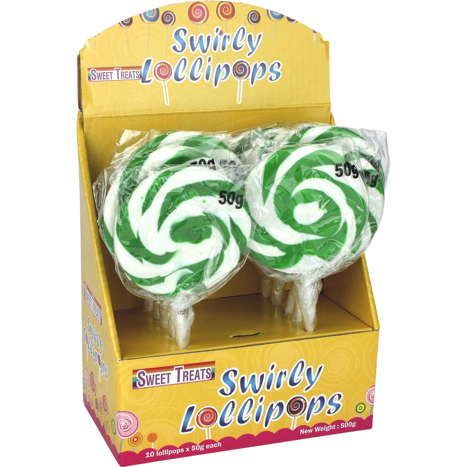 Green Swirly Lollipops (Pack of 10)