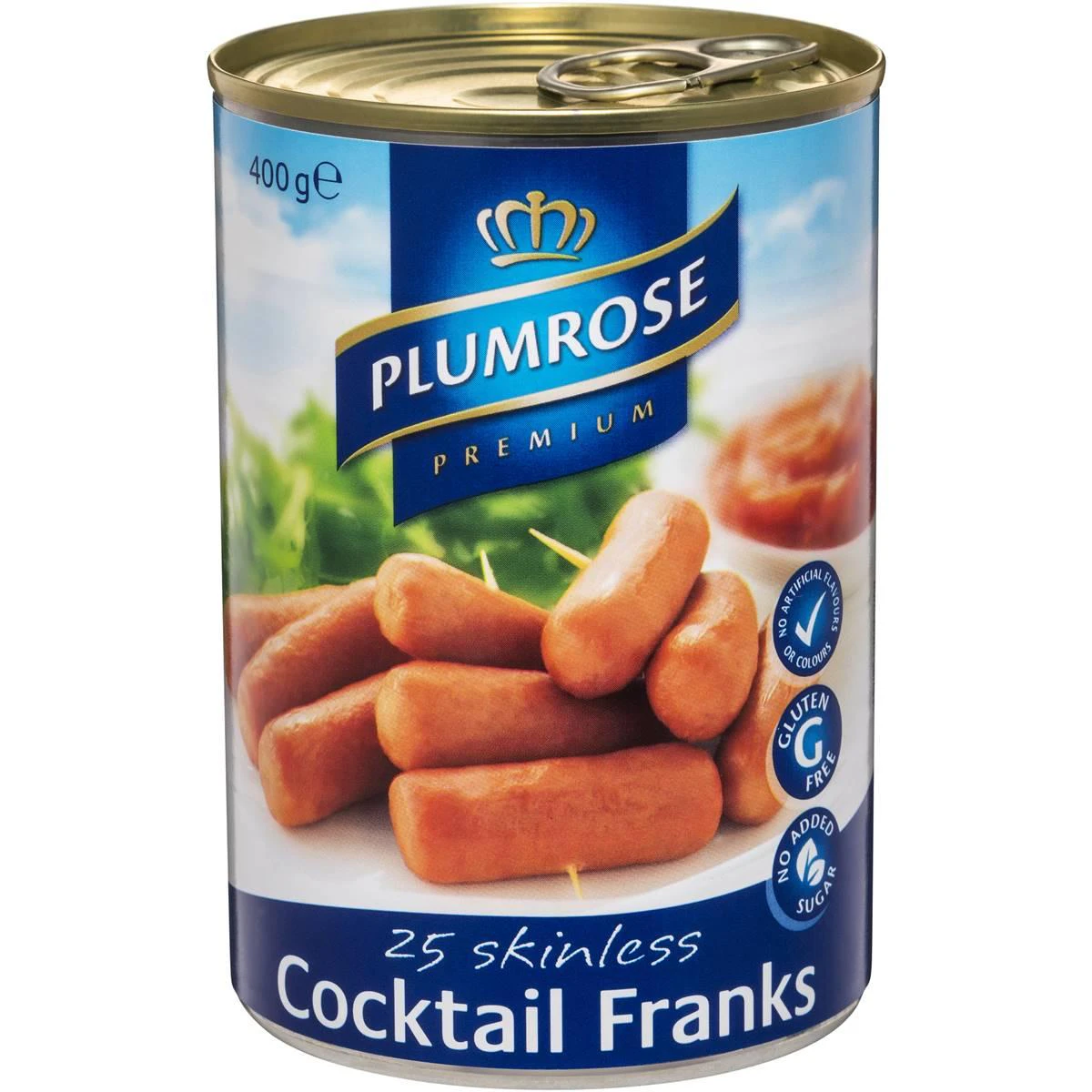 Plumrose Premium Cocktail Frankfurts Tin 400g