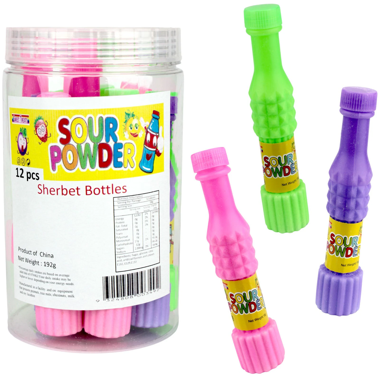 Sour Sherbet Bottles (Pack of 12)