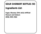 Sour Sherbet Bottles (Pack of 12)