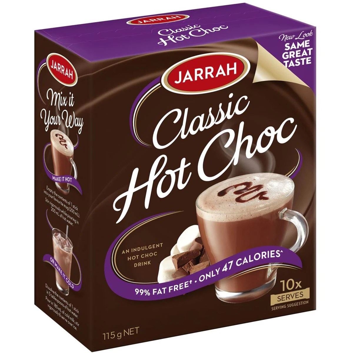 Jarrah Classic Hot Drink Chocolate Sachets 10 Pack