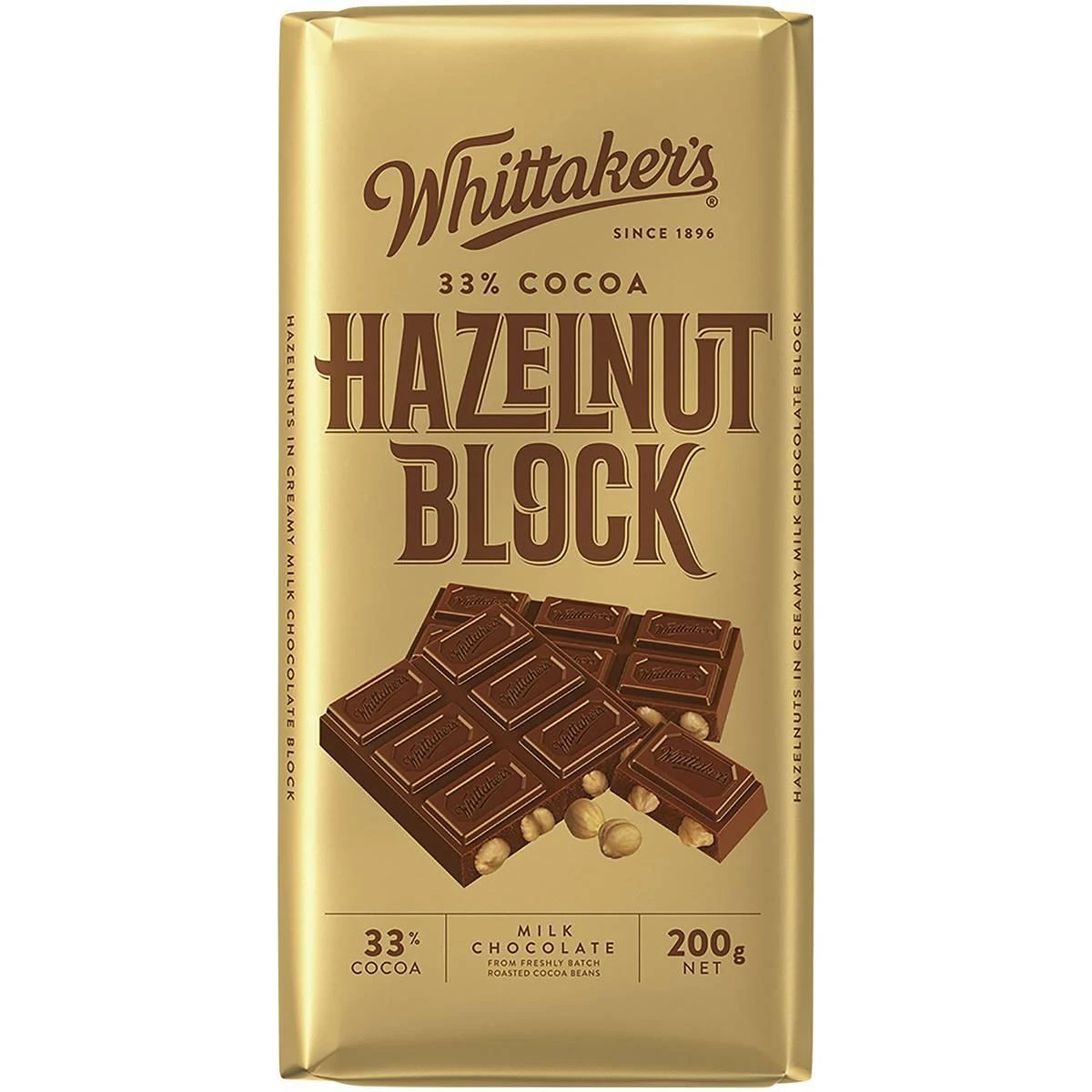 Whittakers Hazelnut Chocolate Block 200g