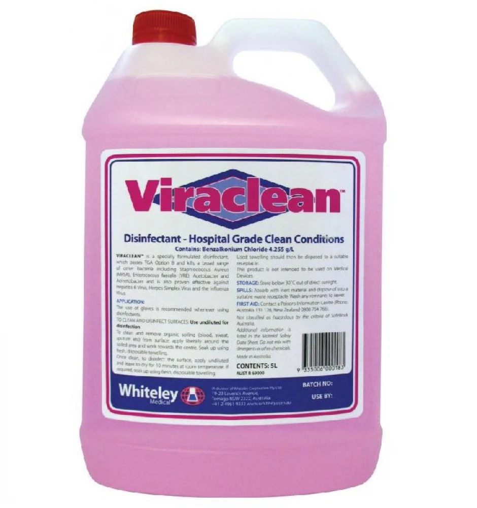 Whiteley Viraclean Hospital Grade Disinfectant - Pink 5 Litre