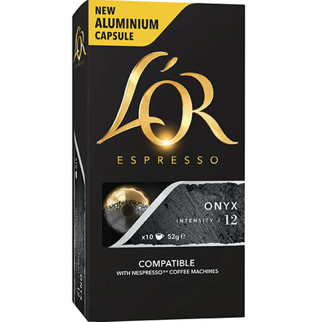 L'or Espresso Coffee Pods Onyx 12 Intensity Box 100 Nespresso Machines Compatible