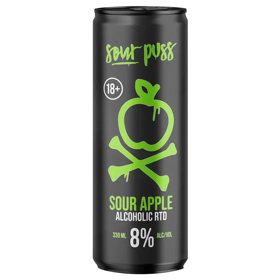 Sour Puss Sour Apple Alcoholic RTD 8% Premix 330ml