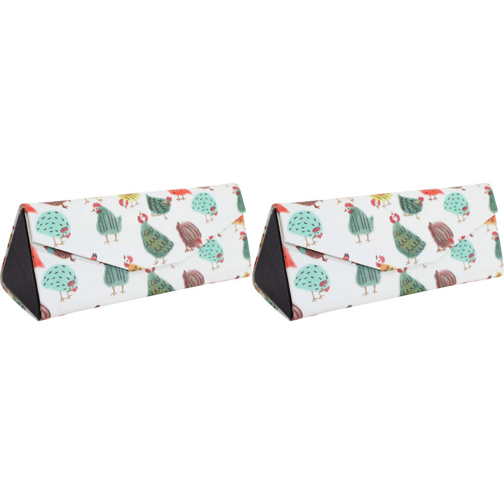 2x LVD Cluckers PU/Cardboard 16cm Eye-Glasses Case Sunglass Storage Box Triangle