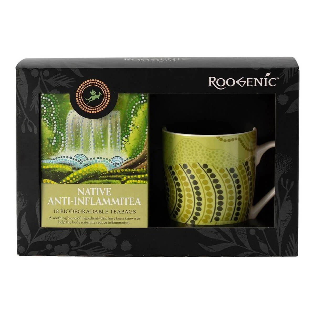 Roogenic Native Anti-Inflammitea Tea Bag and Cup Gift Box - 18 teabags - Roogenic