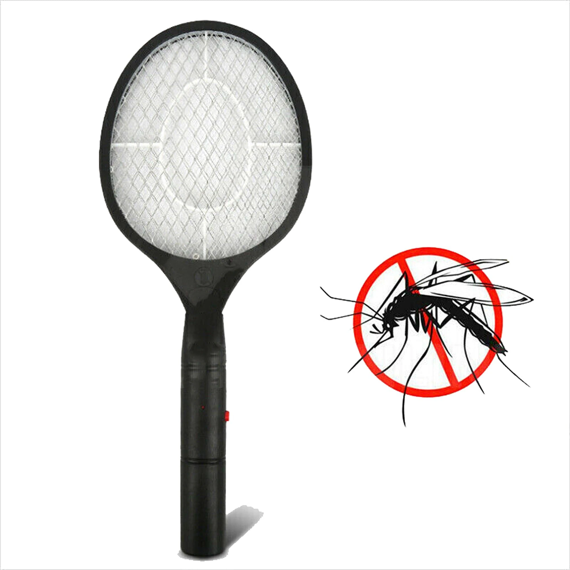 Electric Bug Zapper Racket Fly Swatter Mosquito Killer Insects Bat Handheld - 2x - Black