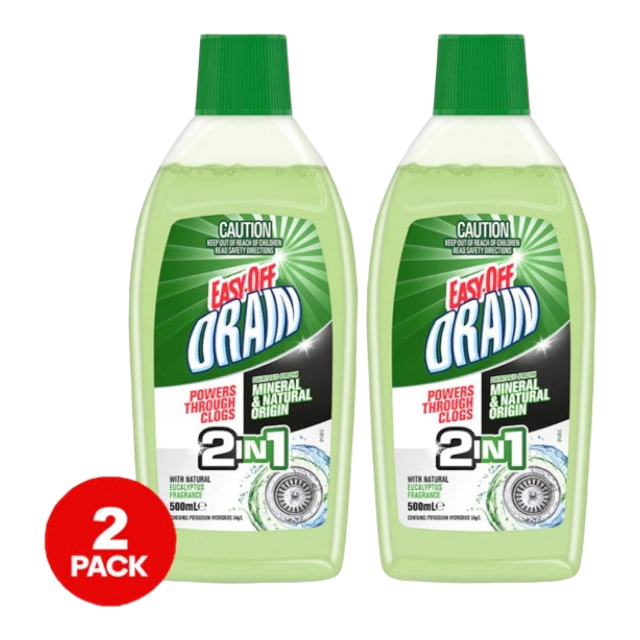 2 Pack Easy-off Bam Drain Cleaner 2in1 500ml