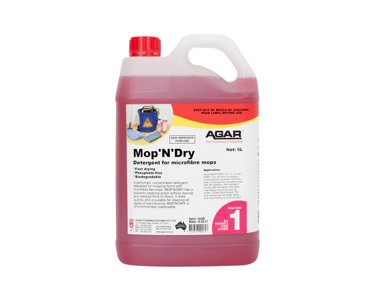 5LT Agar Mop N Dry Powerful & Fasting Drying detergent For Spray Mops