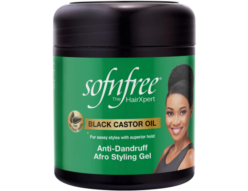 Sofnfree Black Castor Oil Afro Styling Gel 500mL (16.91oz)